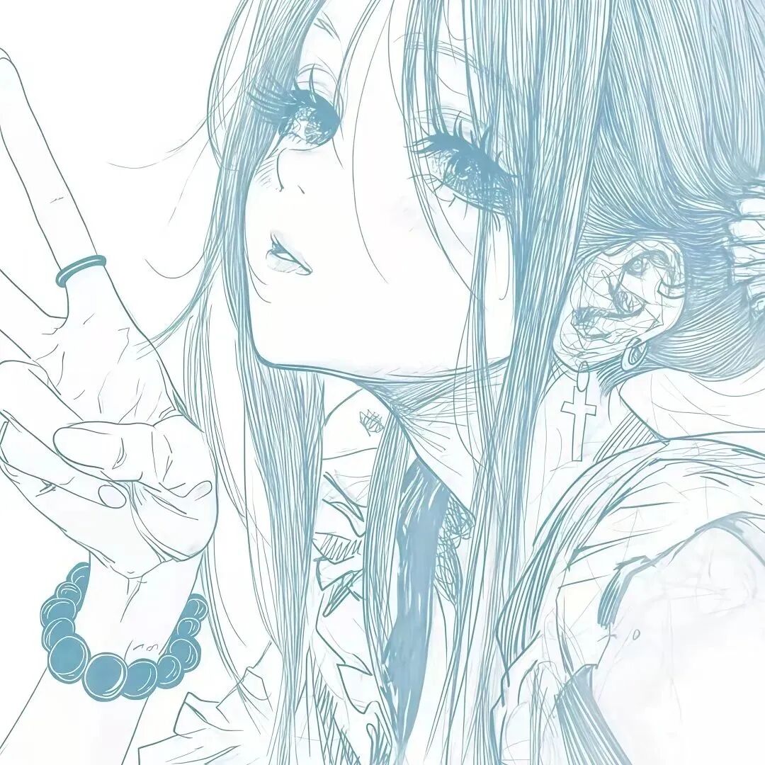 蓝色系动漫头像女