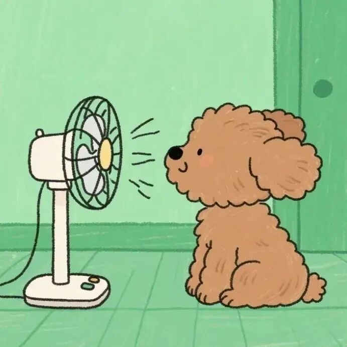 可爱风扇夏天狗狗卡通头像