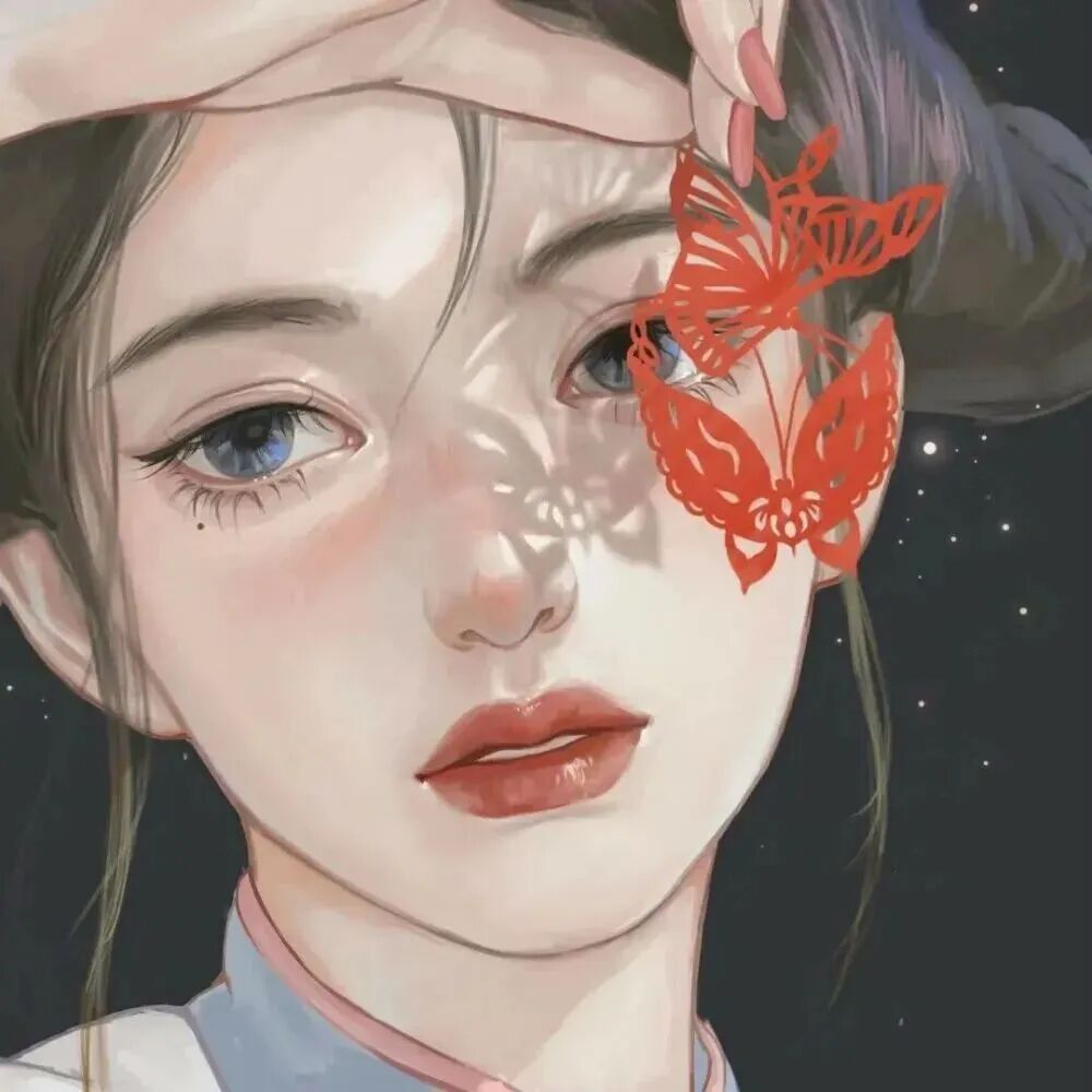 温柔手绘动漫头像女
