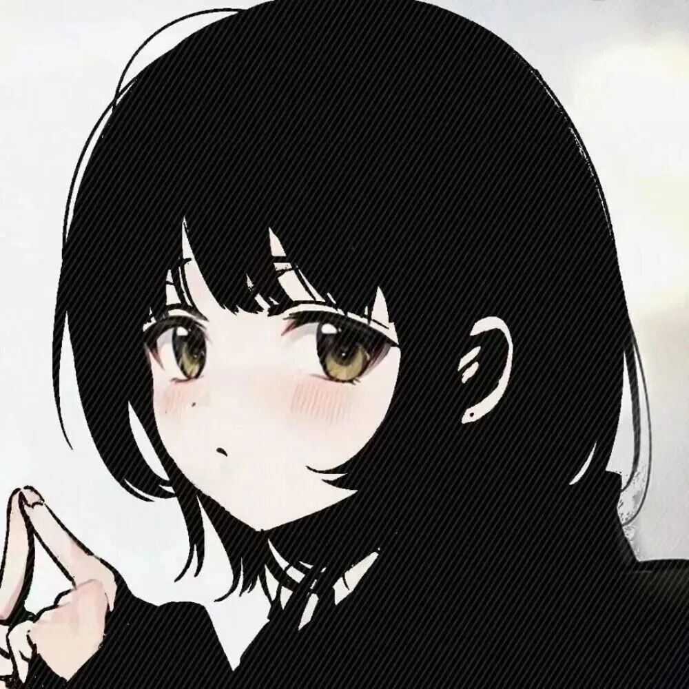  动漫头像  动漫女 动漫女头 动漫头像 女  黑白 黑白动漫头像 黑白动漫女