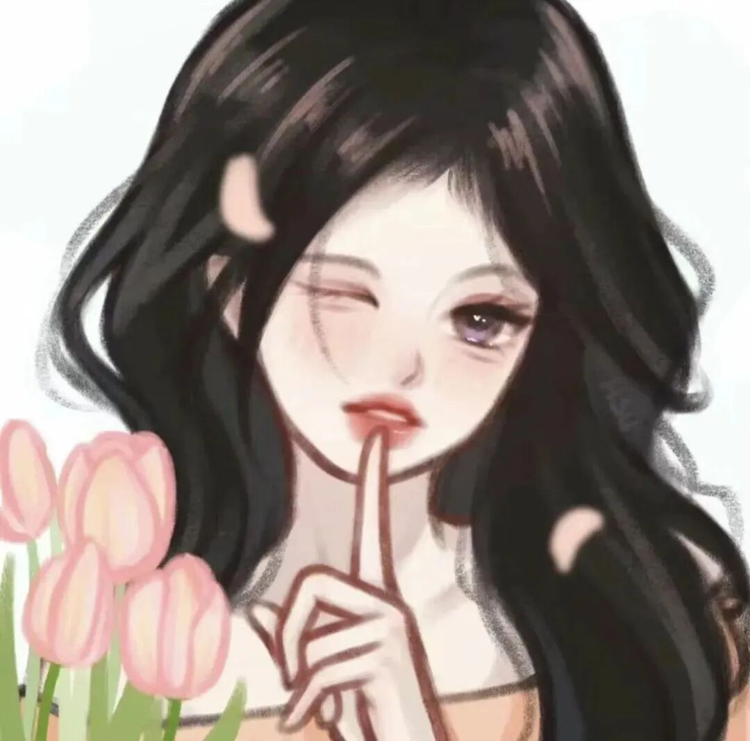 郁金香手绘动漫头像女
