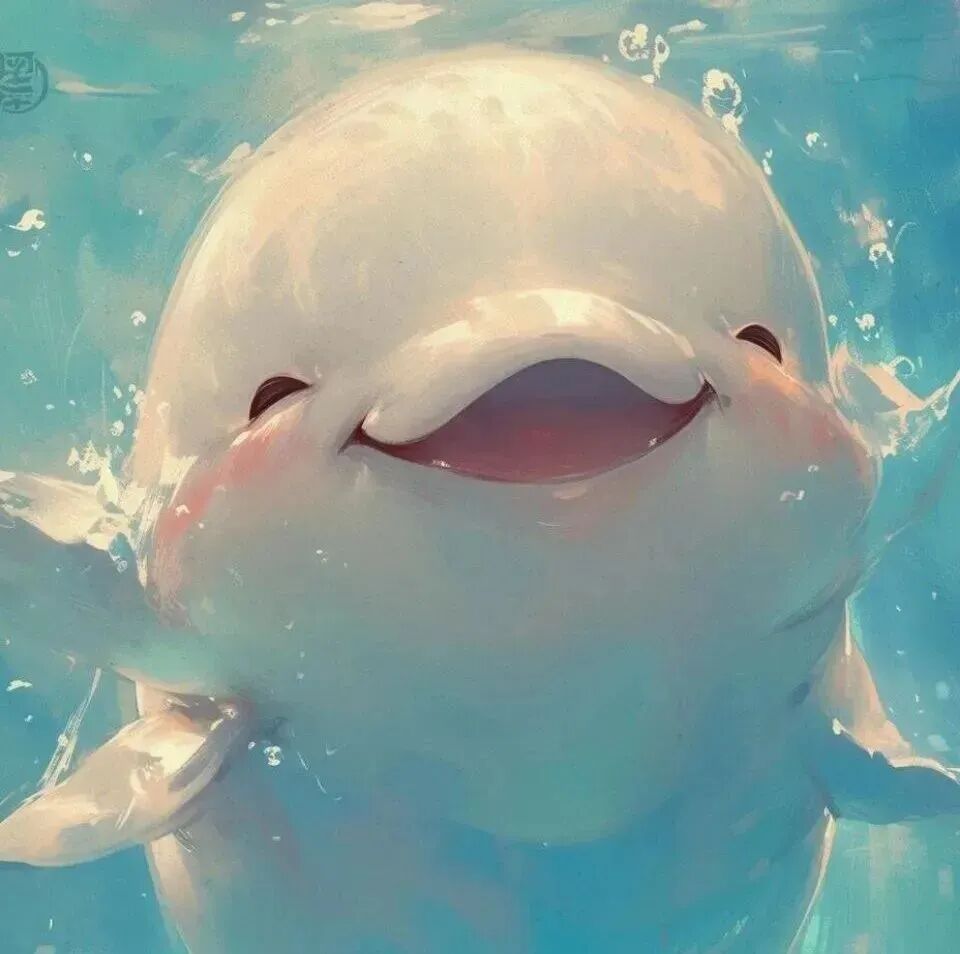 可爱治愈海豚卡通头像