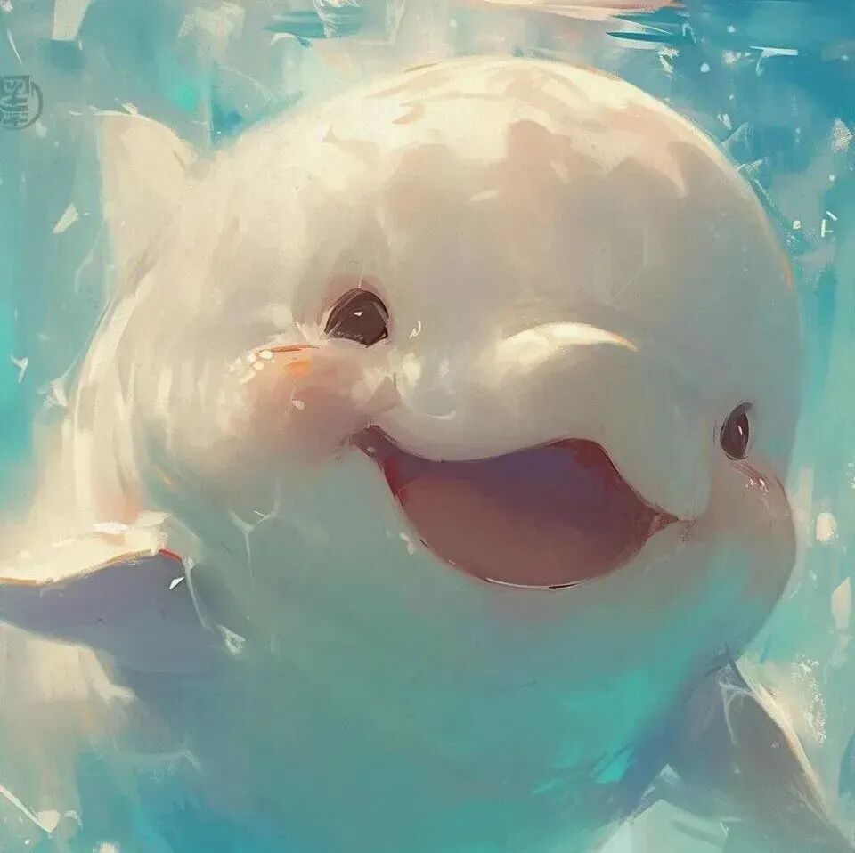 可爱治愈海豚卡通头像