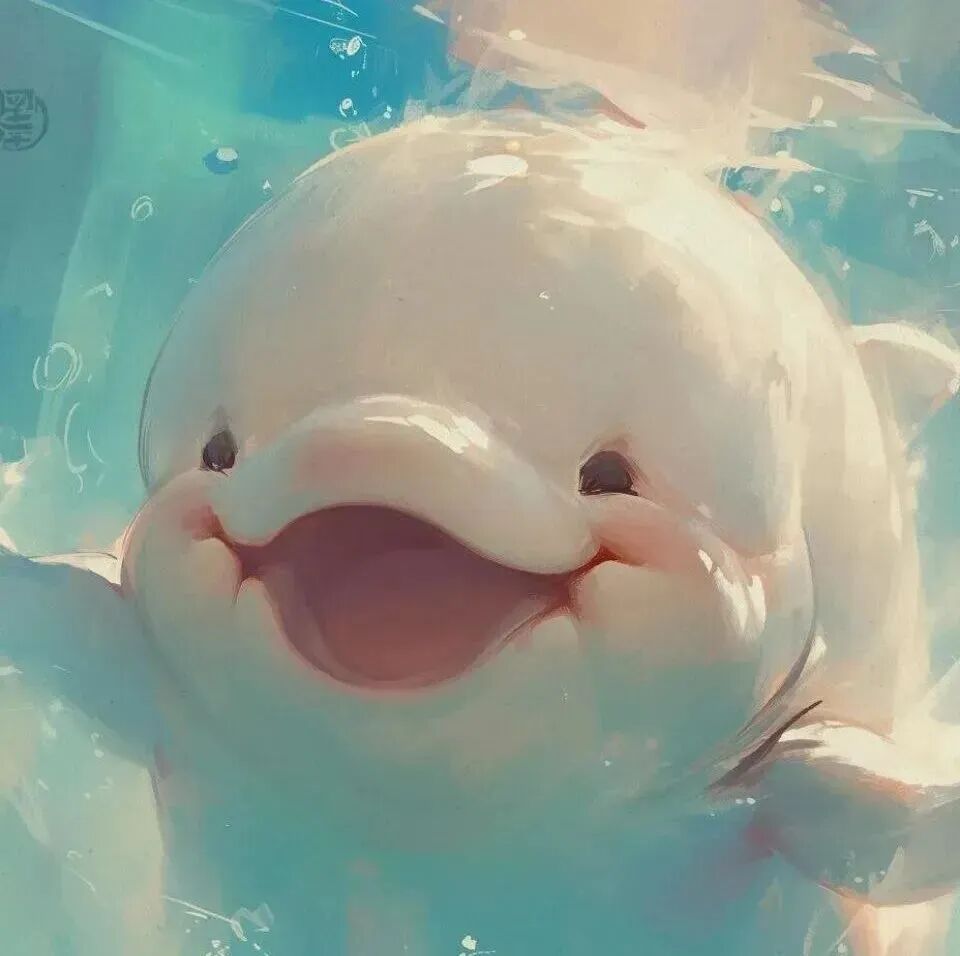 可爱治愈海豚卡通头像
