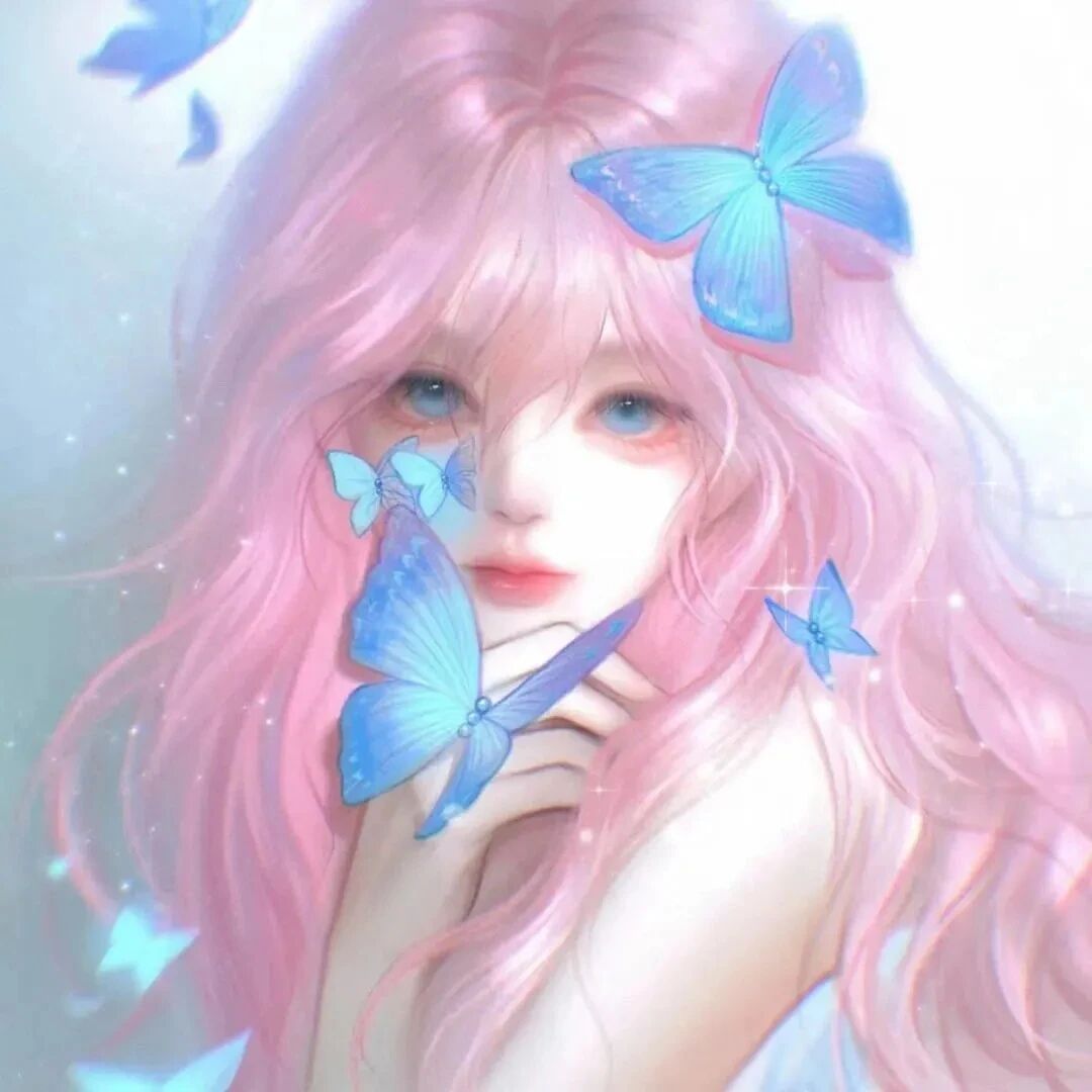 蝴蝶唯美动漫头像女