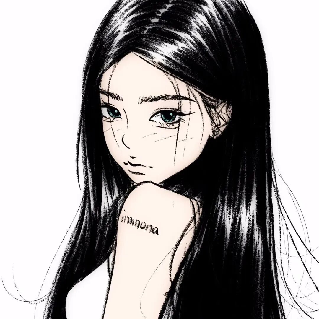 黑白高冷动漫头像女