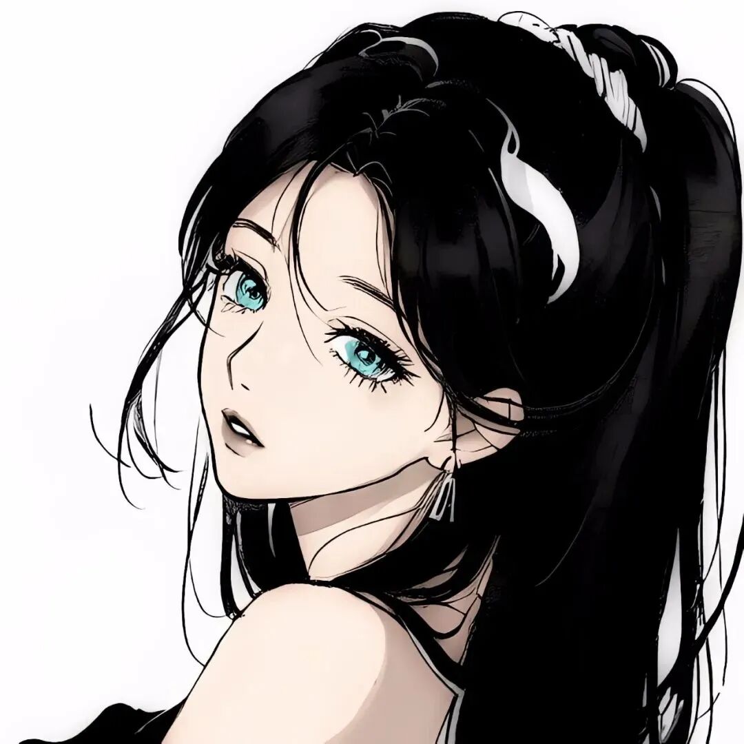 黑白高冷动漫头像女