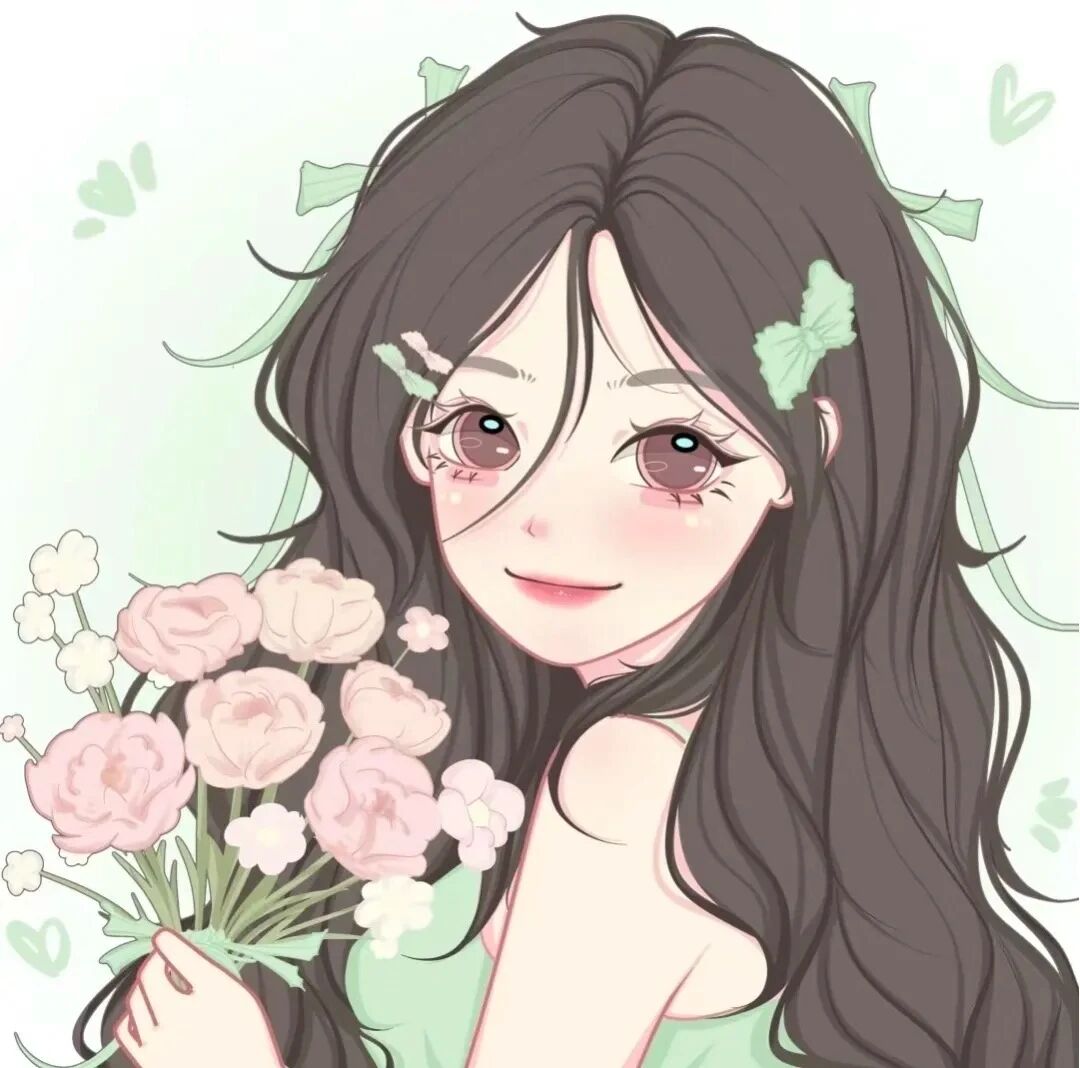 鲜花甜妹手绘动漫头像女