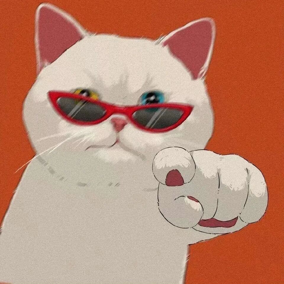 可爱墨镜猫咪卡通头像