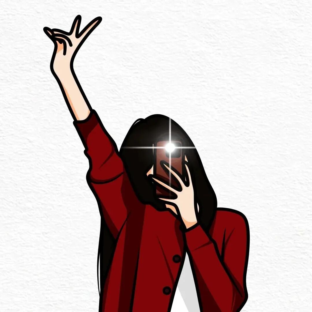自拍手机小众手绘动漫头像女