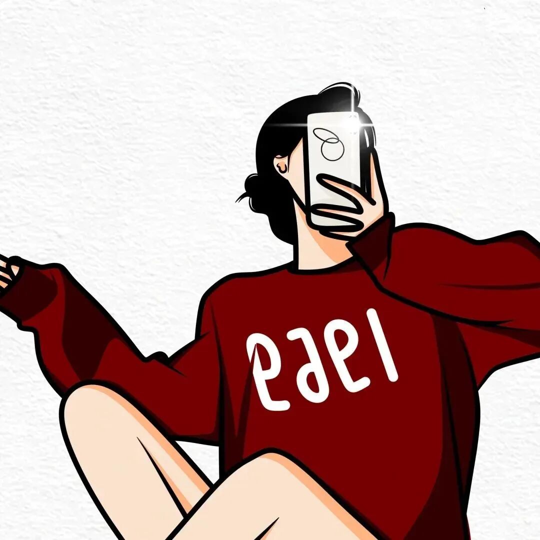 自拍手机小众手绘动漫头像女