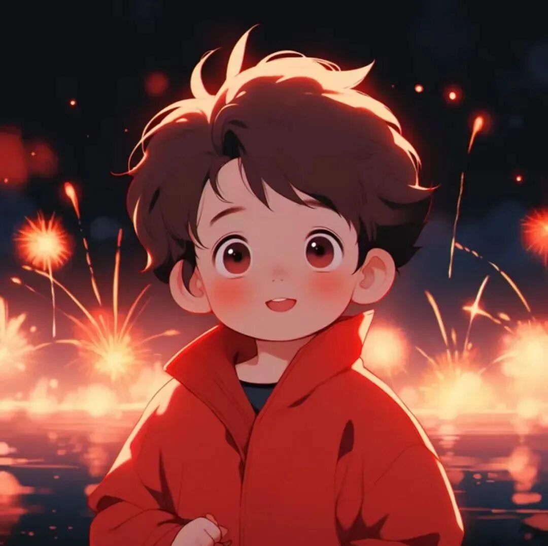 weimeiyuhnlove唯美烟花新年动漫情侣头像