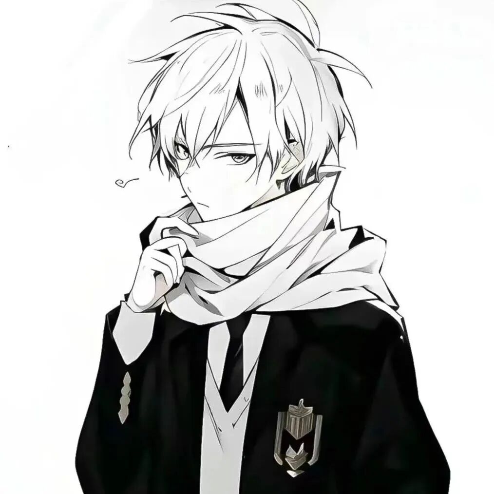 黑白帅气动漫头像男