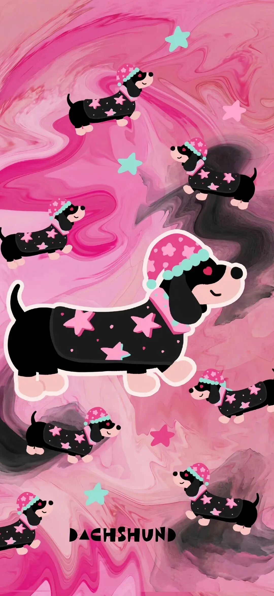 狗狗可爱甜酷插画壁纸套图