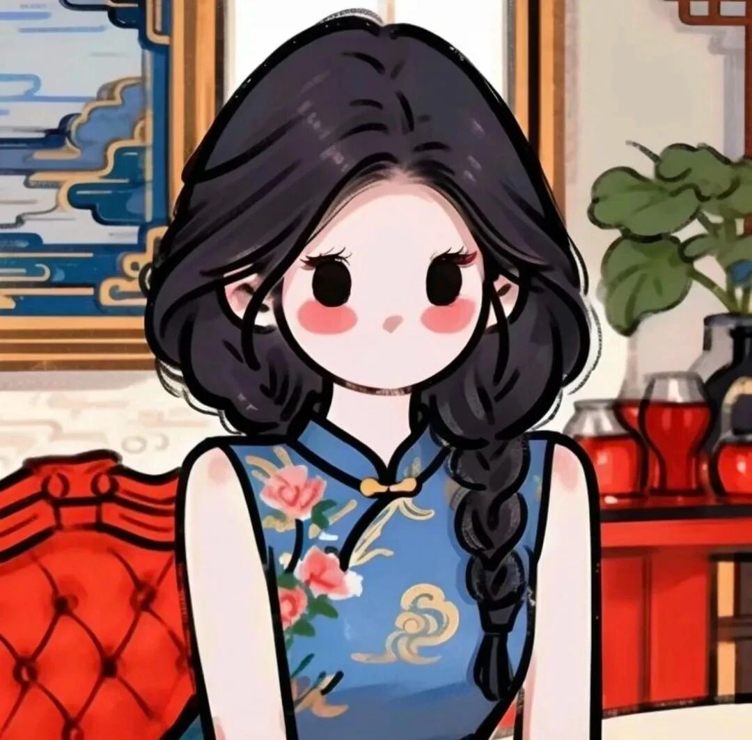 qipaogufendazi旗袍手绘八人闺蜜头像动漫闺蜜头像