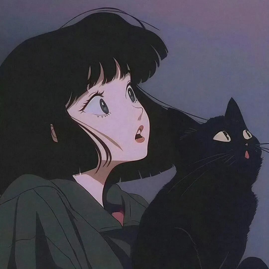 抱着猫眯动漫头像女