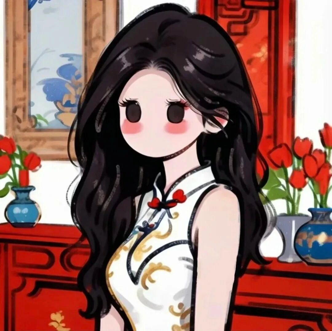 qipaogufendazi旗袍手绘八人闺蜜头像动漫闺蜜头像