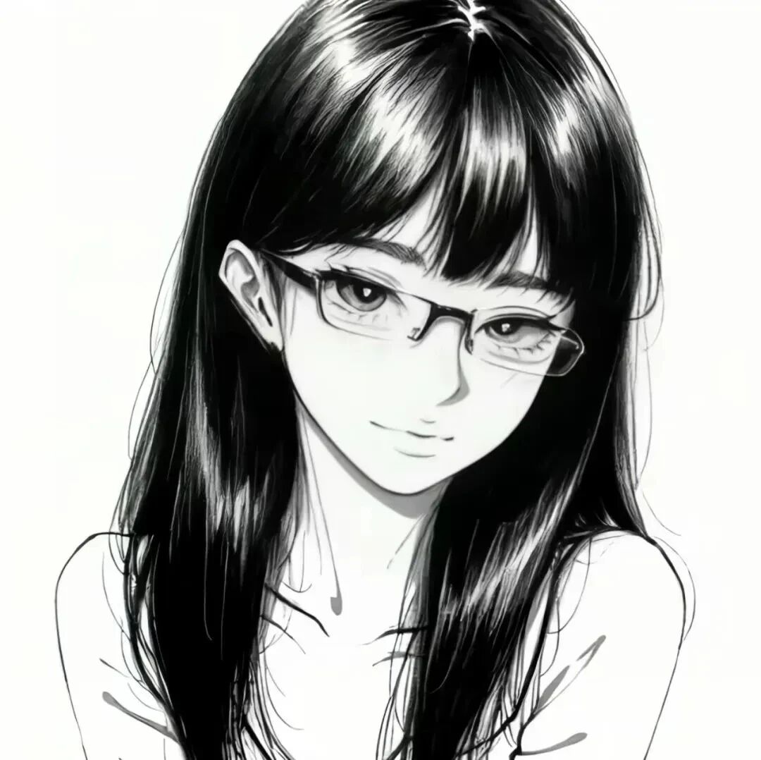 黑白动漫头像女