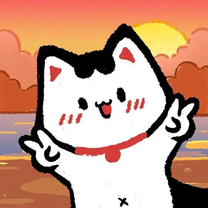可爱剪刀手猫咪卡通头像