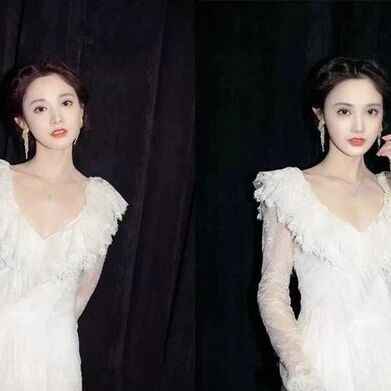 彭小苒穿黑色裙子,大方展示自己的美腿,真有韵味