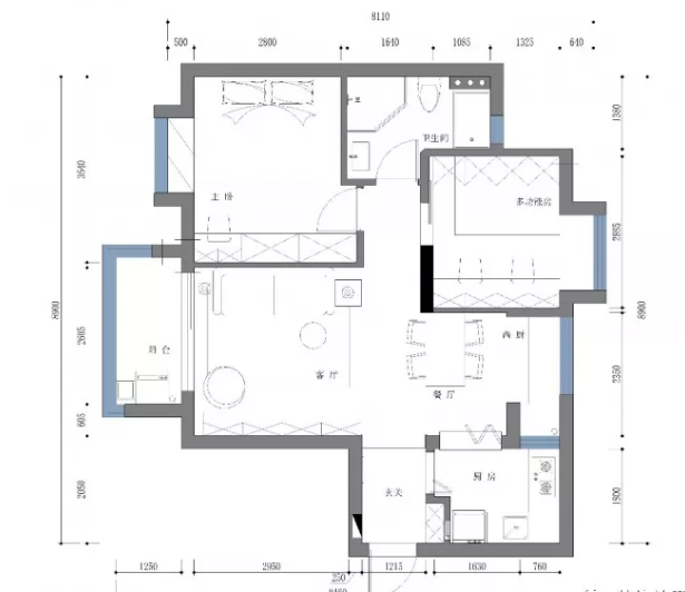 172㎡日式风格装修，灰色调的墙面设计，简洁宽敞