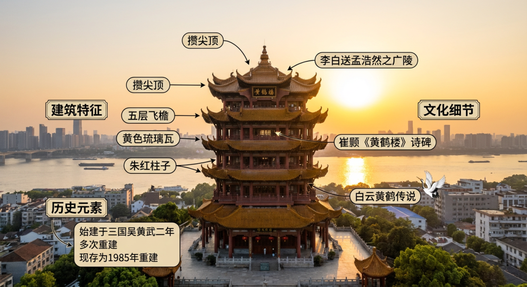 LMArena 生成的黄鹤楼图像