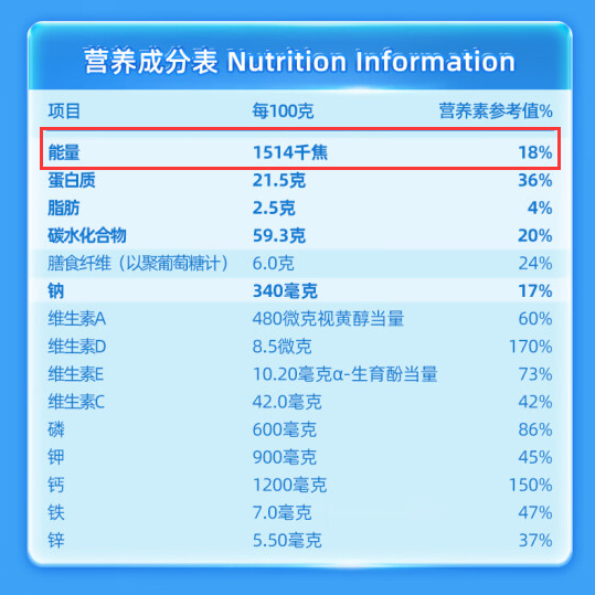 代餐奶昔配料表图片