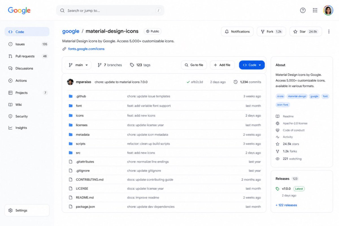 Google 版 GitHub
