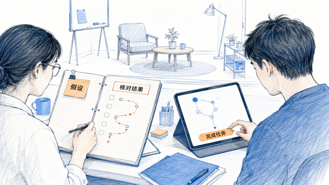 访谈假设与实际任务结果相互核对