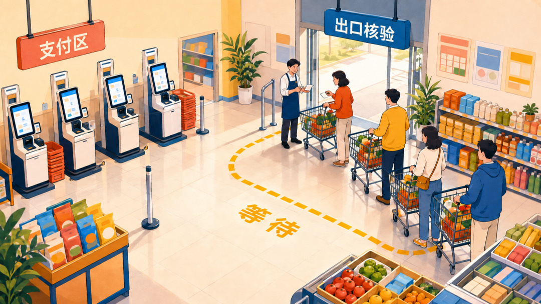 付款完成后购物车仍在出口排队