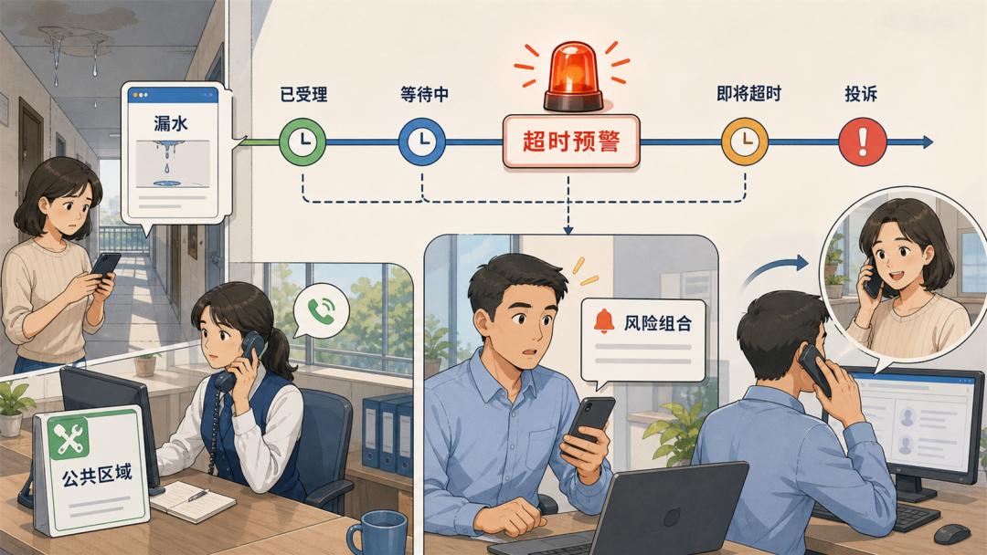 派工时限和到场状态清晰可见