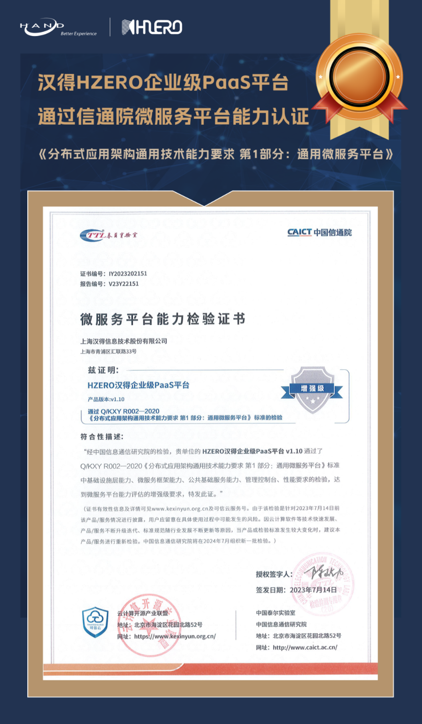 汉得 HZERO 企业级 Paa S 平台 - 封面图