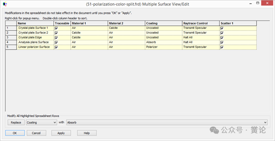 FRED应用：双折射晶体偏振干涉效应的图13