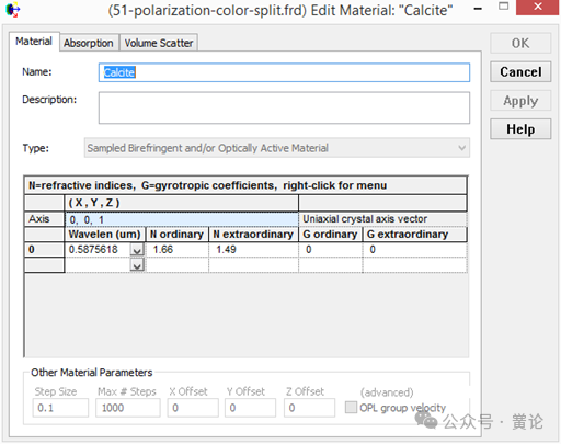 FRED应用：双折射晶体偏振干涉效应的图2