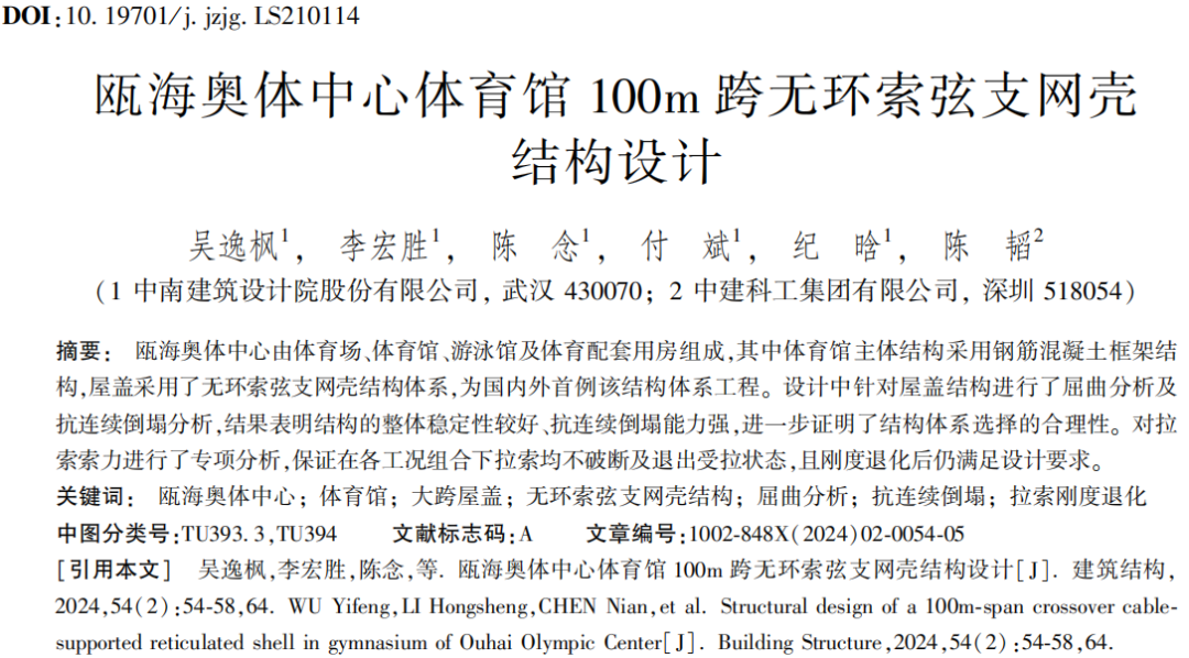 建筑结构丨2024年第2期文章导览