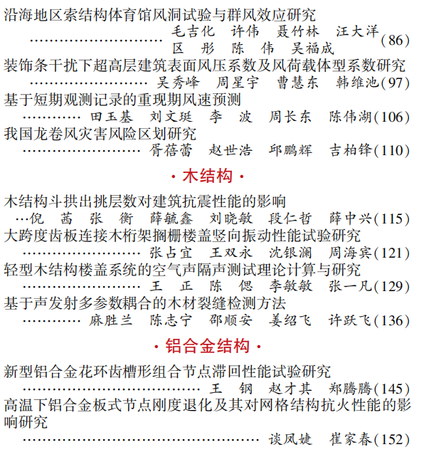 建筑结构丨2024年第2期文章导览