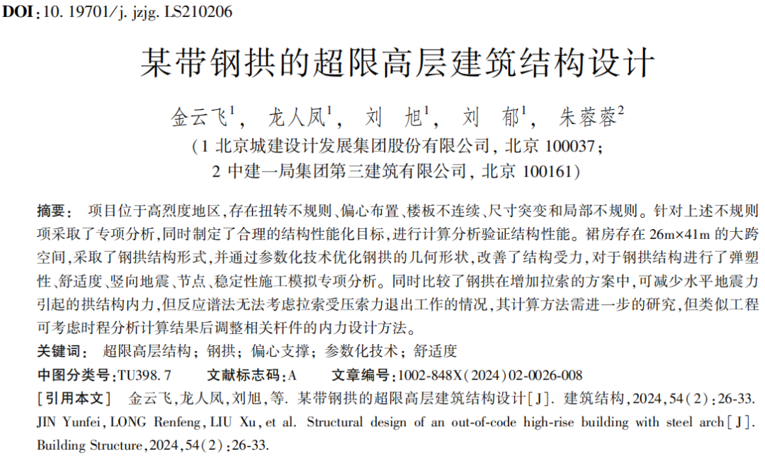 建筑结构丨2024年第2期文章导览