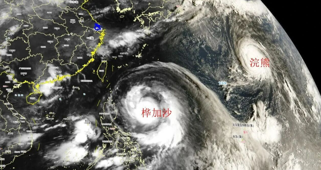 台风桦加沙气压已经超过摩羯
