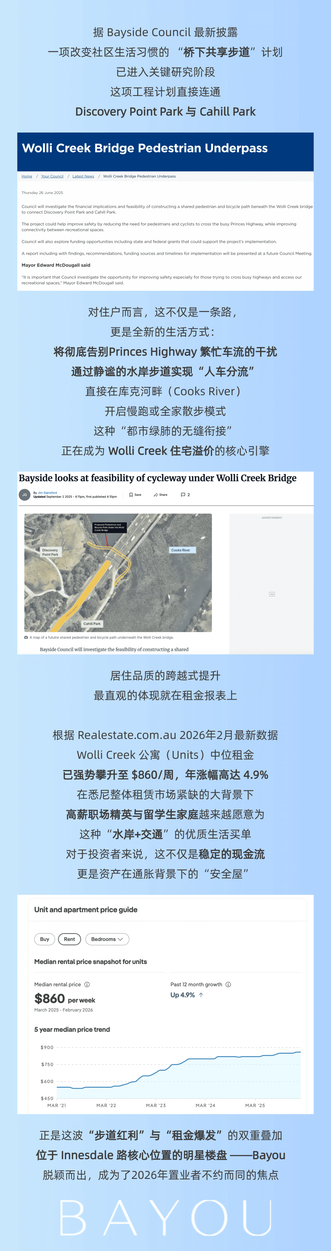 Wolli Creek“桥下步道”计划公布，区域价值迎来“飞升时刻”？湾畔静境Bayou，献上一个兑现在即的答案！ - 1