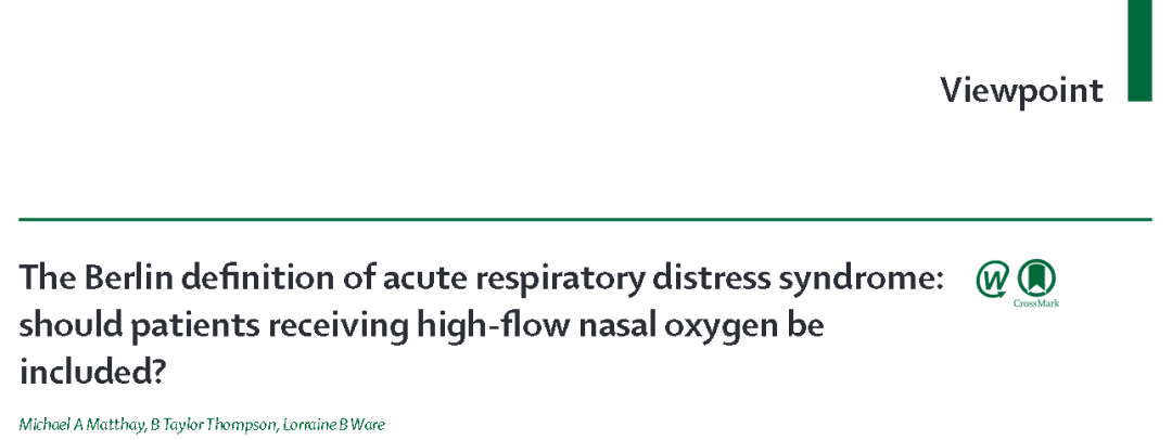 吸氧管怎么接重症疾病之急性呼吸窘迫综合征（三十）-ARDS文献回顾-急性呼吸窘迫综合征的柏林定义：应包括接受高流量鼻导管吸氧的患者？_https://www.jmylbn.com_新闻资讯_第1张