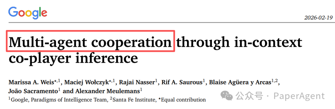 Multi-agent cooperation through in-context co-player inference