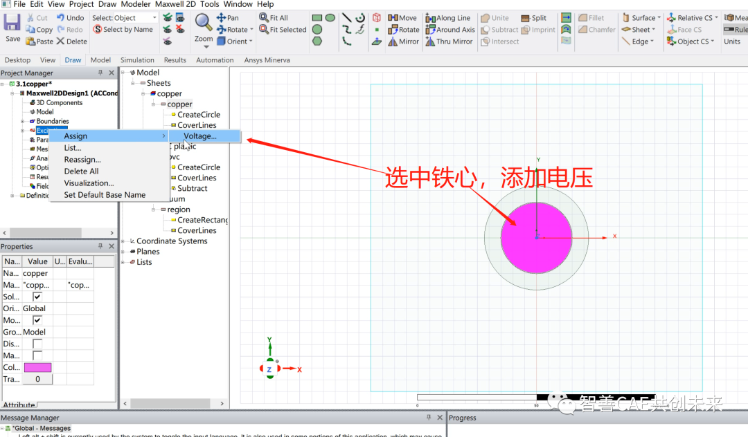 手摸手教你入门ansys maxwell | 铜线电场分布的图30