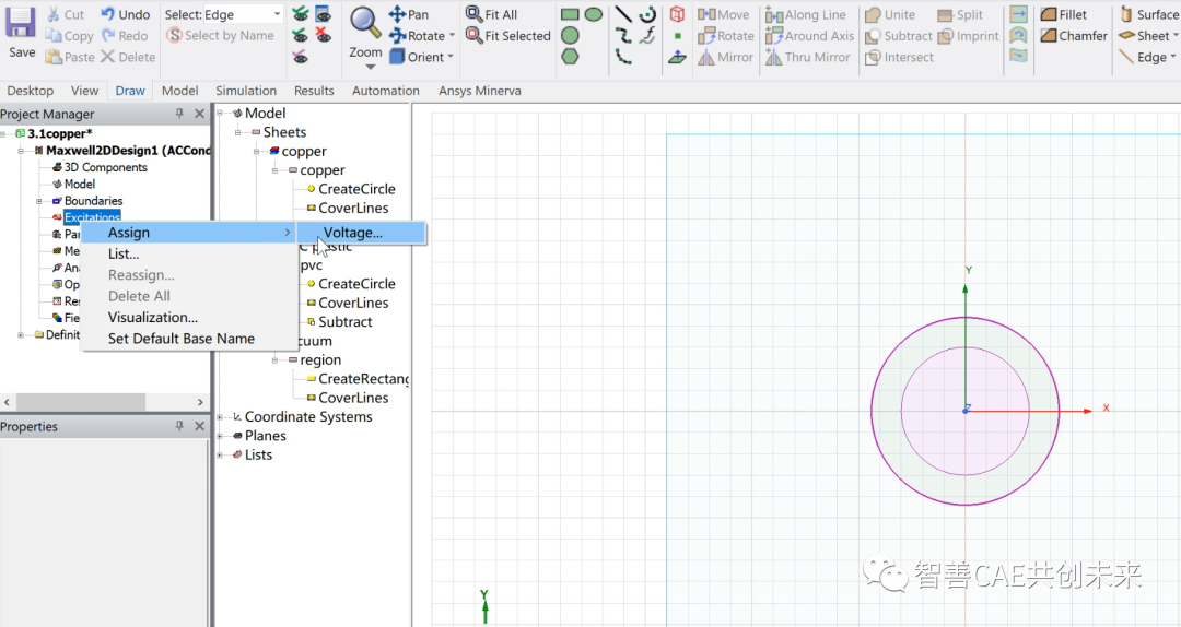 手摸手教你入门ansys maxwell | 铜线电场分布的图27