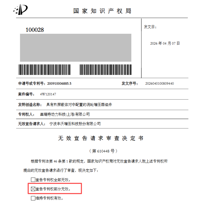 知产IPO|盖瑞特三项专利接连被无效，丰沃股份初步化解5600万IPO狙击