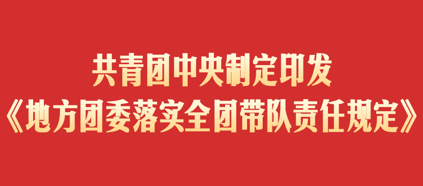 共青团中央制定印发《地方团委落实全团带队责任规定》