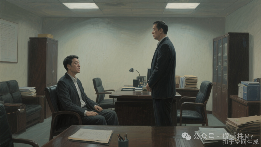 胡前与组织部长对话，部长表情紧张