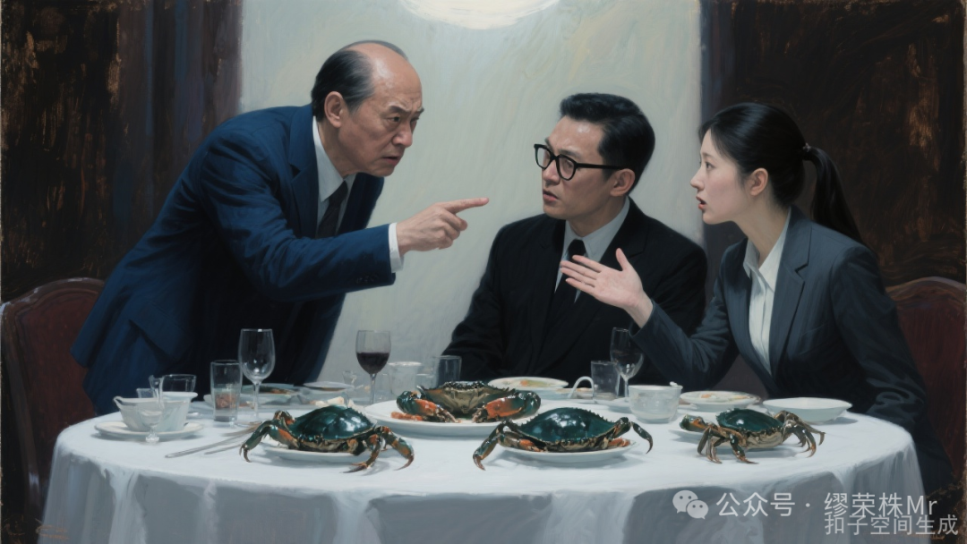 局长质问科长，科长看向秘书，现场气氛紧张