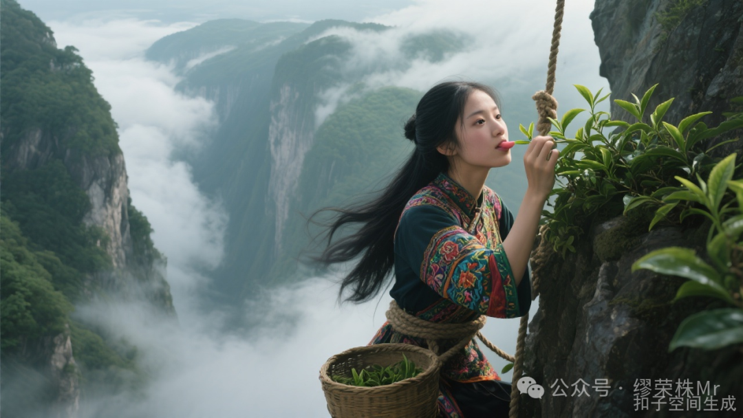 处女采茶女在鬼见愁崖采茶