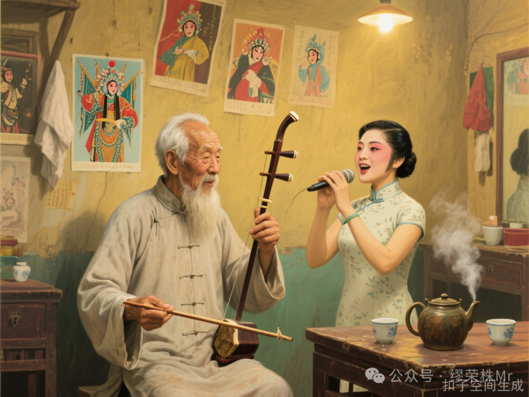 婚后切磋京剧技艺