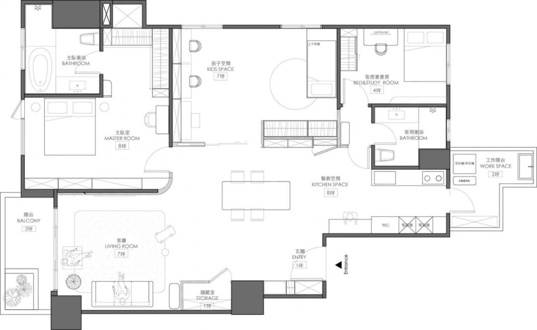 芈熊装饰 | 92㎡北欧风，蓝色能量